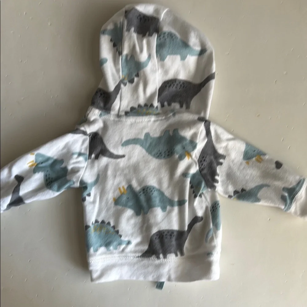 Carter’s Boys Dinosaur Print Hoodie and White Pant Set Size 3 Months